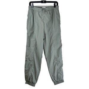 WILO THE LABEL Women's Greyish/Olive Green Parachute/Joggers w Zipper Pockets M
